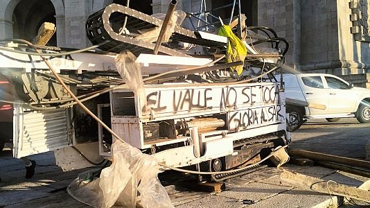 Vandalizadas las m�quinas encargadas de las catas del estudio previas a las obras de resignificaci�n del Valle (16:9)
