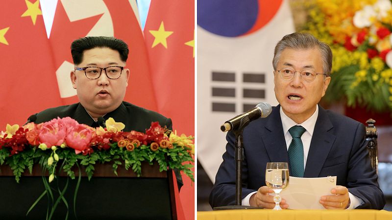 Las dos Coreas se reúnen para instalar una línea telefónica entre Kim y Moon