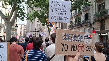 Concentraci�n en Barcelona contra la visita del papa