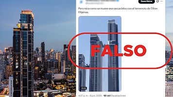 El v�deo de un rascacielos balance�ndose no es del terremoto en Filipinas: se grab� en Tailandia en 2025