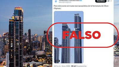 El v�deo de un rascacielos balance�ndose no es del reciente terremoto en Filipinas, es Tailandia en 2025