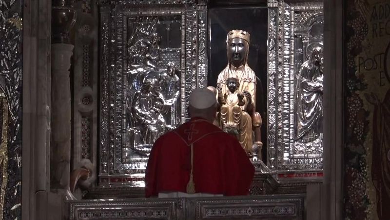 Lle� XIV visita l'Abadia de Montserrat en una jornada solemne: "La Moreneta sempre m'ha acompanyat. Gr�cies, Catalunya"