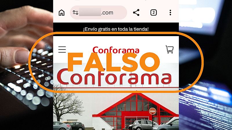 No es la página web de Conforama, es un fraude para robar datos y dinero