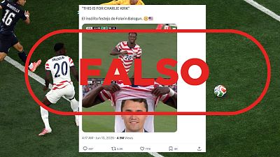 Balogun (EEUU) no celebr� su segundo gol contra Paraguay mostrando una camiseta con la cara de Charlie Kirk
