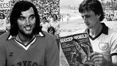George Best y Johan Cruyff, en su �poca en los Los �ngeles Aztecs