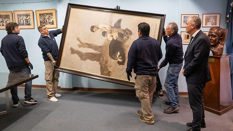 O cadro 'A derradeira leici�n do mestre' chega � Museo de Pontevedra