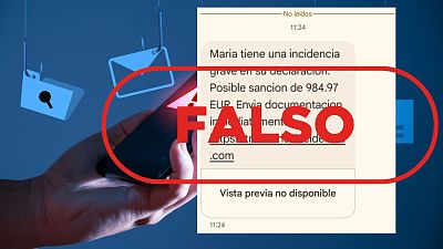 �Casi mil euros de multa por un fallo en la declaraci�n? Este SMS no lo manda la Agencia Tributaria, es falso