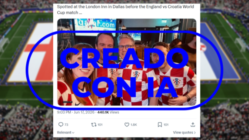 Mundial 2026: no es Keir Starmer con la camiseta de Croacia durante el partido contra Inglaterra, es IA