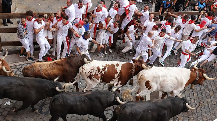 Los toros de Victoriano del R�o protagonizan el tercer encierro de los Sanfermines