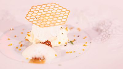 Receta de mel i mat� con helado de leche de oveja de Camilla en MasterChef 14
