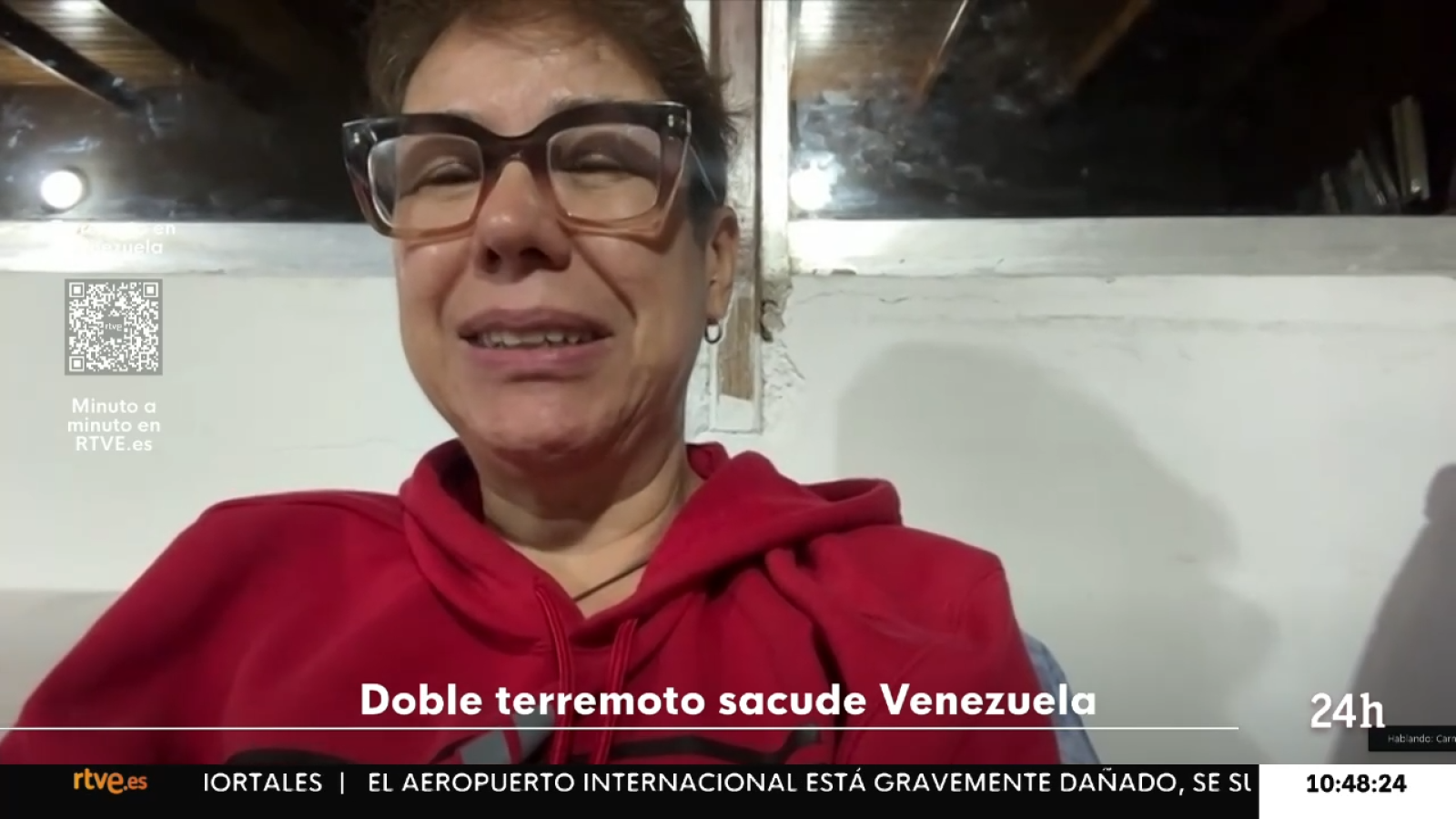 La venezolana Carmen Riera narra cómo ha sido testigo en Caracas de los dos terremotos - Informativo 24h | Ver