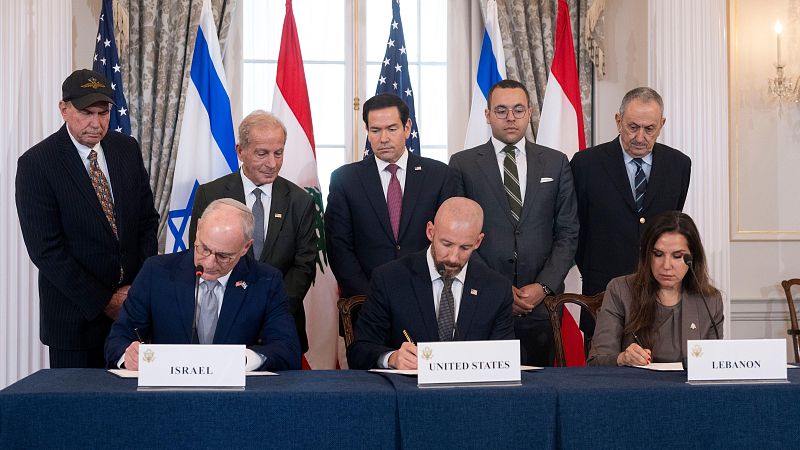 Líbano, Estados Unidos e Israel firman un acuerdo marco como primer paso hacia una paz duradera