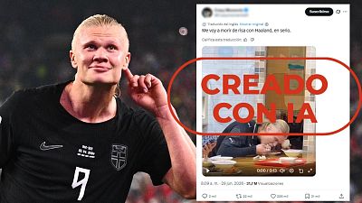 Este v�deo del futbolista noruego Erling Haaland comiendo est� creado con IA
