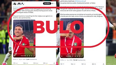 Este v�deo de un jugador marroqu� haciendo el gesto de decapitar no es del Mundial 2026, es un bulo