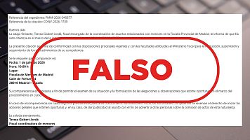 Este correo electr�nico sobre una citaci�n de la Fiscal�a de Menores de Madrid es falso