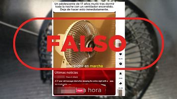 Este v�deo que afirma sin pruebas que un joven ha muerto por dormir con un ventilador es falso