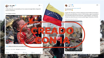 M�s im�genes creadas con IA sobre los terremotos en Venezuela: un beb� rescatado y un derrumbe falso