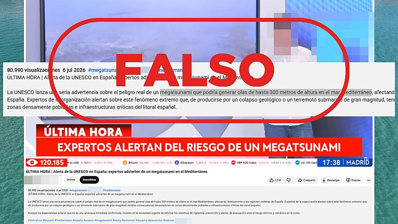 La UNESCO no advierte de riesgo de un megatsunami en el Mediterráneo con olas de 300 metros, es falso