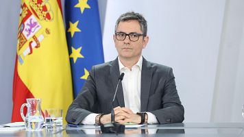 El ministro de Presidencia, Justicia y Relaciones con las Cortes, F�lix Bola�os, durante una rueda de prensa tras el Consejo de Ministros