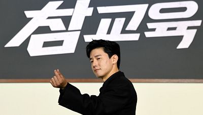 El actor Kim MuYeol durante la rueda de prensa de la serie 'True Education'