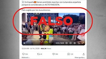 No est� prohibido manifestarse con la bandera de Espa�a: este v�deo muestra un incidente en Hospitalet en 2025