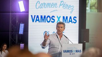 El presidente del PP, Alberto N��ez Feij�o, este viernes en Santa Cruz de Tenerife.