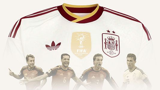 Composici�n de futbolistas de la Roja y la camiseta blanca con dos estrellas de campeones del mundo 2026