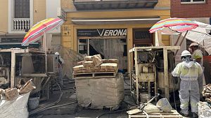 Pizzeria Verona, al Putxet, on s'ha produ�t l'esvoranc per les obres de l'L9