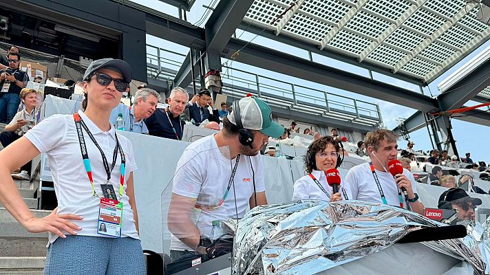 El equipo de RNE durante la final Mundial 2026 en Nueva Jersey