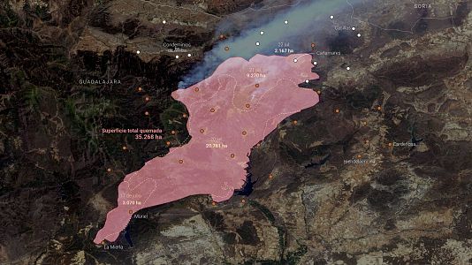 As� ha evlucionado el incendio de La Mierla (Guadalajara)