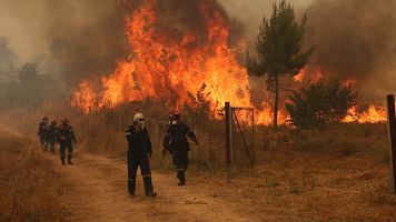 Miles de evacuados y 6.700 hect�reas por incendio que avanza hacia Atenas