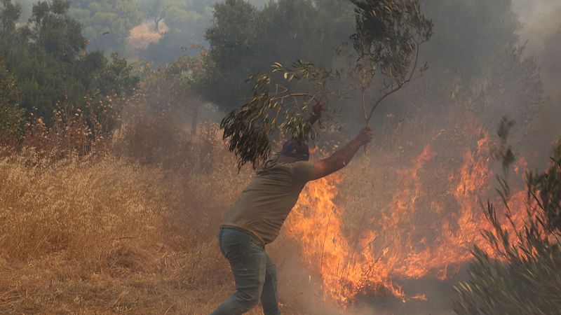 Miles de evacuados y 6.700 hect�reas arrasadas por el incendio que avanza hacia Atenas