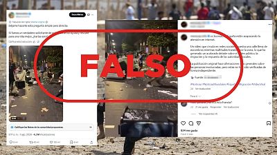 No son j�venes migrantes provocando disturbios en una calle  de Ceuta, es Toulouse tras la Champions