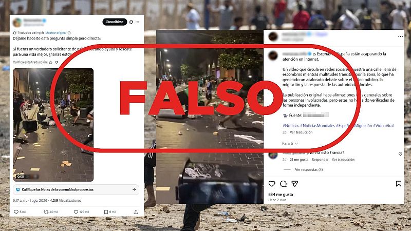 No son jóvenes migrantes provocando disturbios en una calle  de Ceuta, es Toulouse tras la Champions