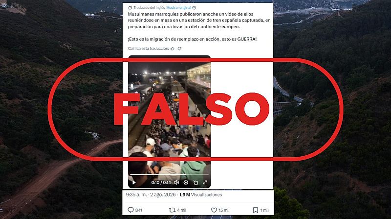 No son "musulmanes marroquíes" reunidos "en masa" en una estación de tren en España