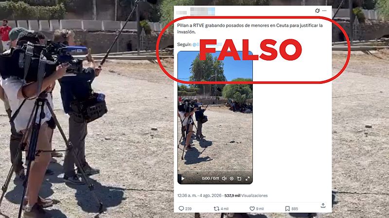Es falso: no han "pillado" a RTVE grabando "posados" de menores migrantes en Ceuta