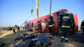 Mueren 12 turistas polacos en un accidente de autobús en Hungría