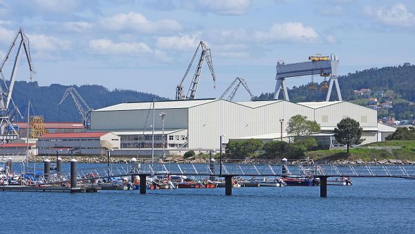 Instaslaciones de Navantia, en el puerto de Ferrol, Galicia