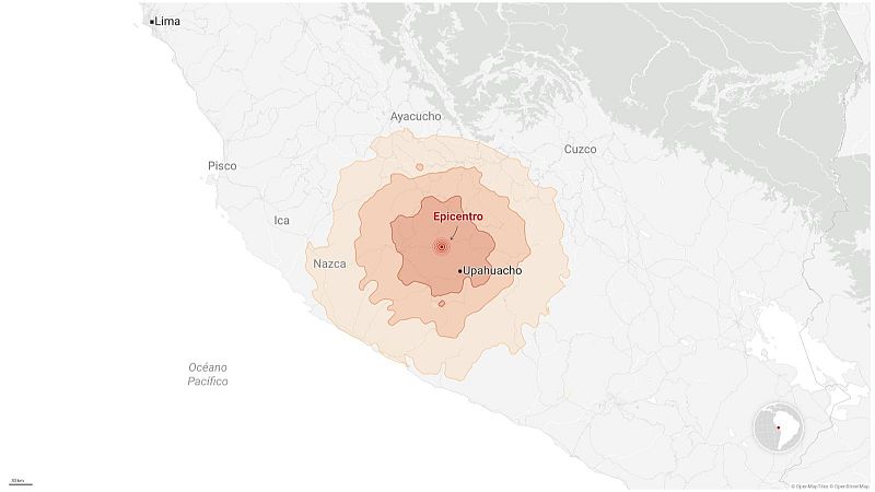 Un terremoto de magnitud 7,2 sacude el suroeste de Perú, dejando tres heridos y daños materiales