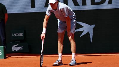 Jannik Sinner durante su partido ante el argentino Cerundolo en Roland Garros.