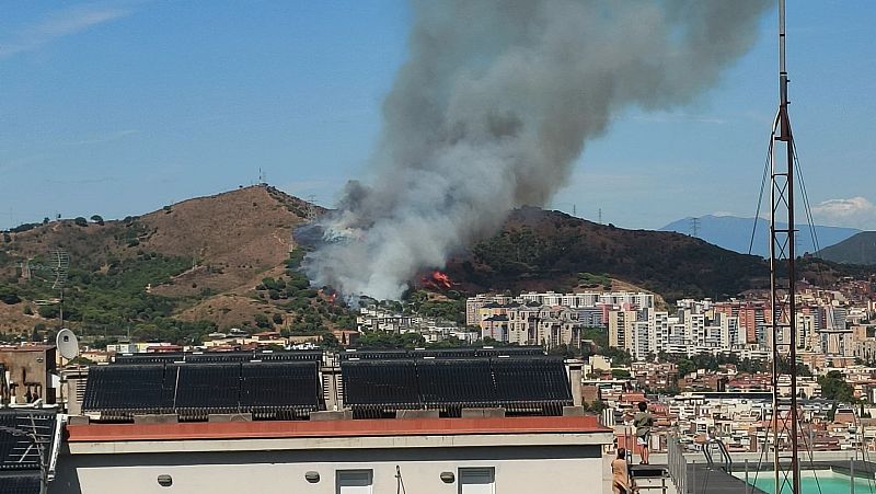 L' incendi de Collserola crema 54 hectàrees i continua sota vigilància mentre s'investiga l'origen del foc