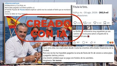 Esta imagen de la 'Armada de la Solidaridad' de mariscada en Ceuta es IA