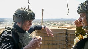 El primer ministro de Israel, Benjam�n Netanyahu, en una visita a las fuerzas armadas presentes en la Franja, donde reiter� que estas controlan un 60 % del territorio y que no se retirar�n