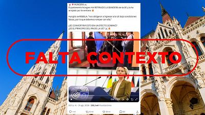 El Parlamento h�ngaro no ha retirado la bandera de la UE ni la ha arrojado por la ventana, es un v�deo antiguo
