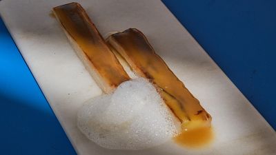 Receta de puerros confitados, velout� y aire l�ctico de MasterChef Celebrity Legends