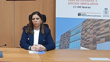 La jueza instructora de la causa contra David S�nchez, Beatriz Biedma, durante un acto en Badajoz.