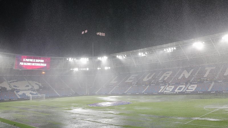 Suspendido el Levante - Athletic de la jornada 6 de Liga por las intensas lluvias
