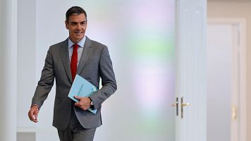 El presidente del Gobierno, Pedro S�nchez, a su llegada para hacer balance este martes del curso pol�tico.