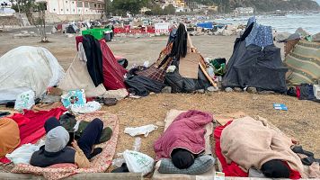 Amanece este domingo en la playa del Trampol�n en Ceuta