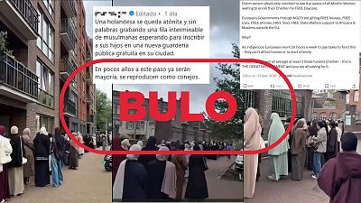 No son musulmanas haciendo cola en una guarder�a p�blica gratuita en Pa�ses Bajos, es un bulo